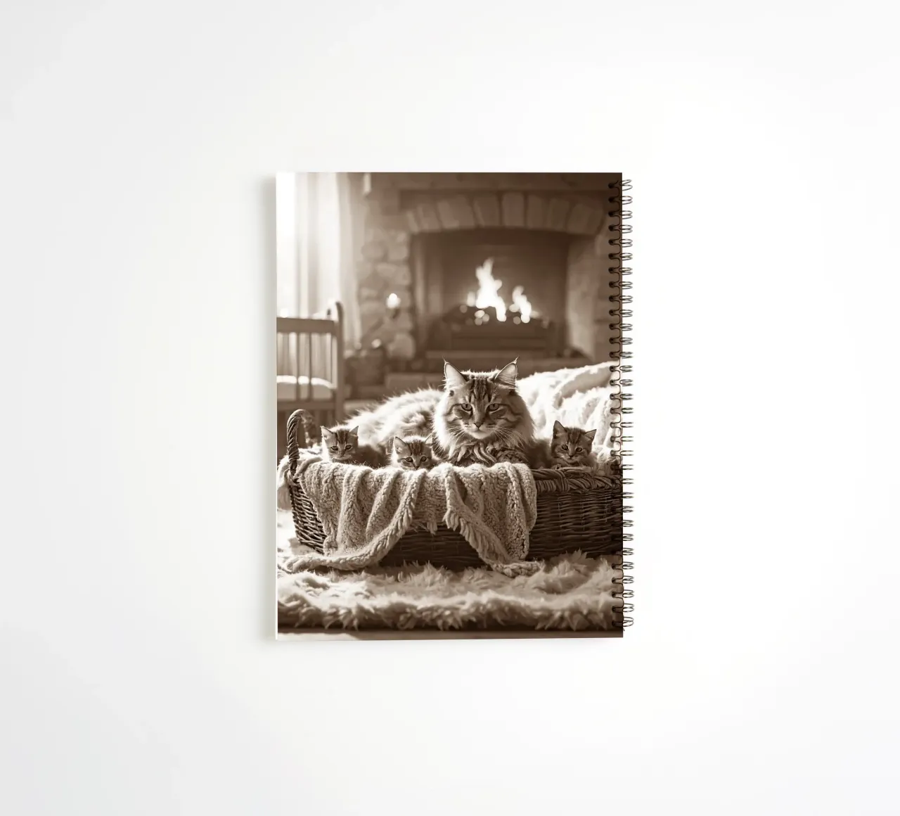 CHATTE ET TROIS CHATONS. Sépia Ringbuch von Thierry vobmann photography