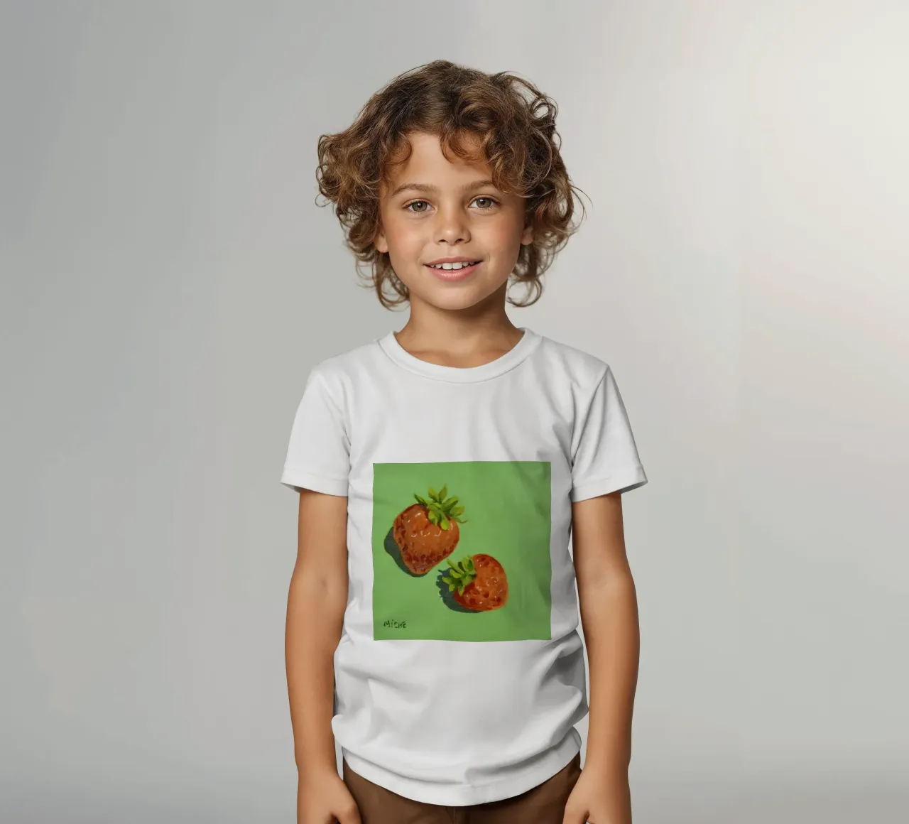 Strawberries kids t-shirt by Miche Watkins