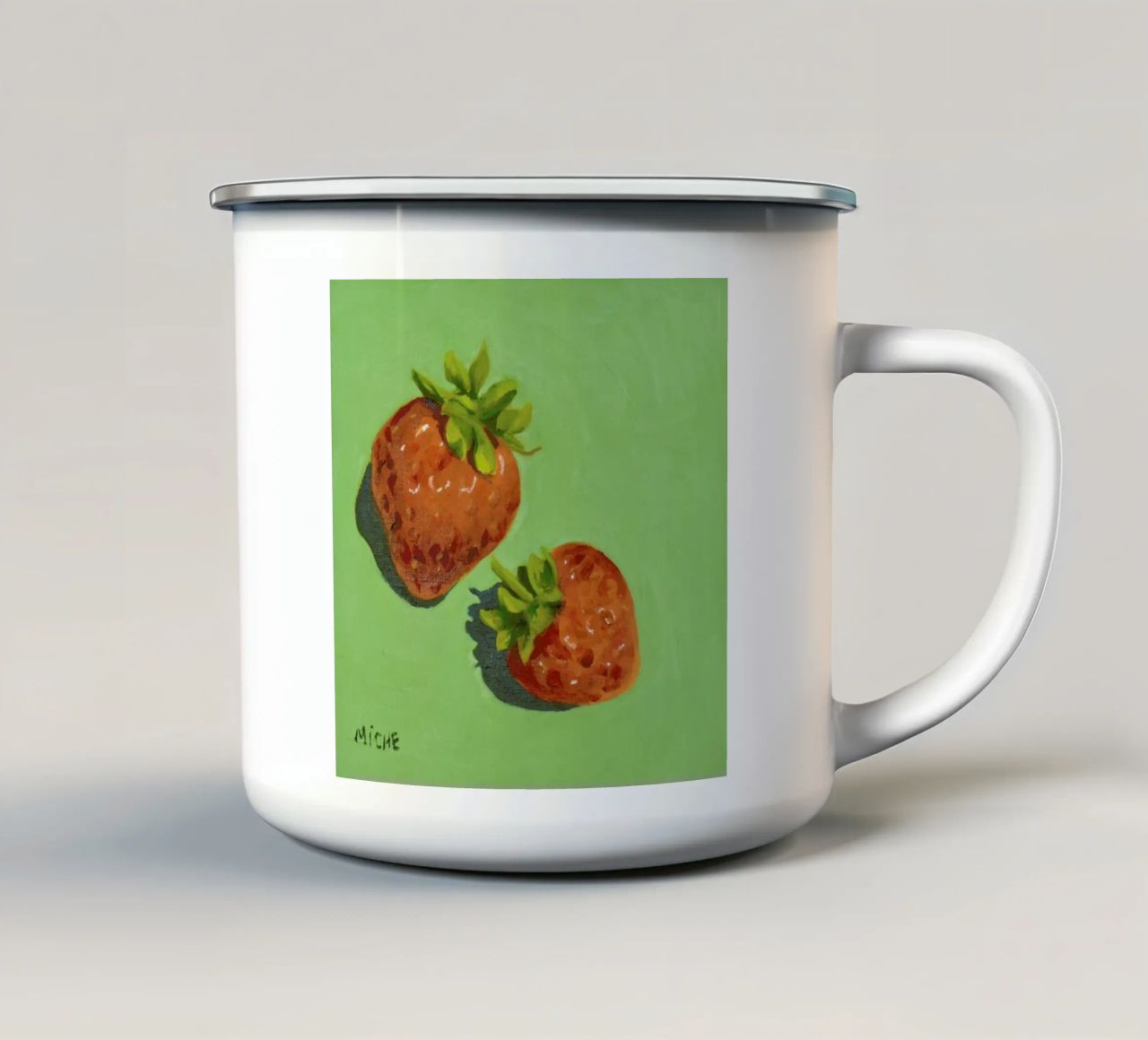 Strawberries tazza in smalto da Miche Watkins