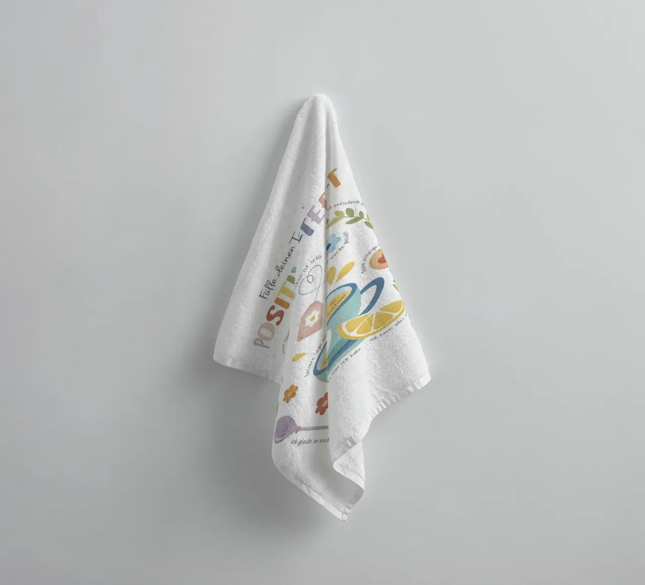 Positivity Print, Mindfulness, Rainbow Nursery Therapy Print towel by ABC Prints