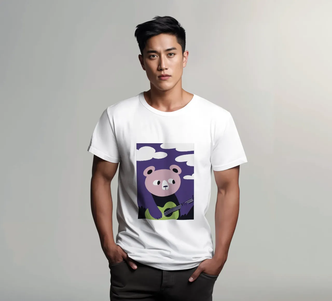 Gli orsi suonano la chitarra t-shirt da TRENDY POSTER SHOP