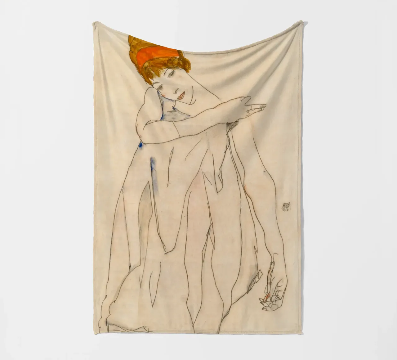 Egon Schiele - Ballerina (1913) coperta in pile da Wirla