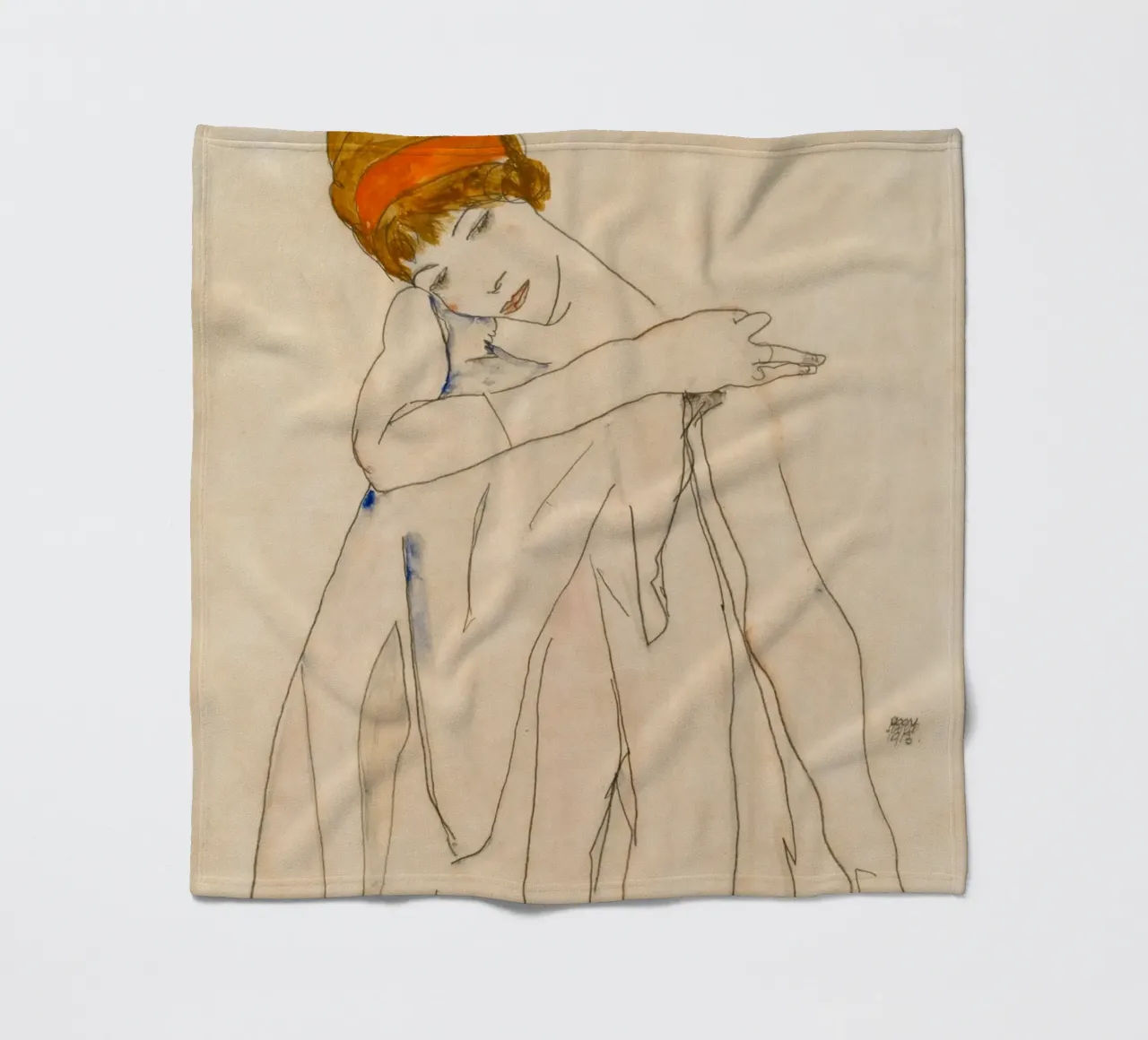Egon Schiele - Ballerina (1913) coperta in pile da Wirla