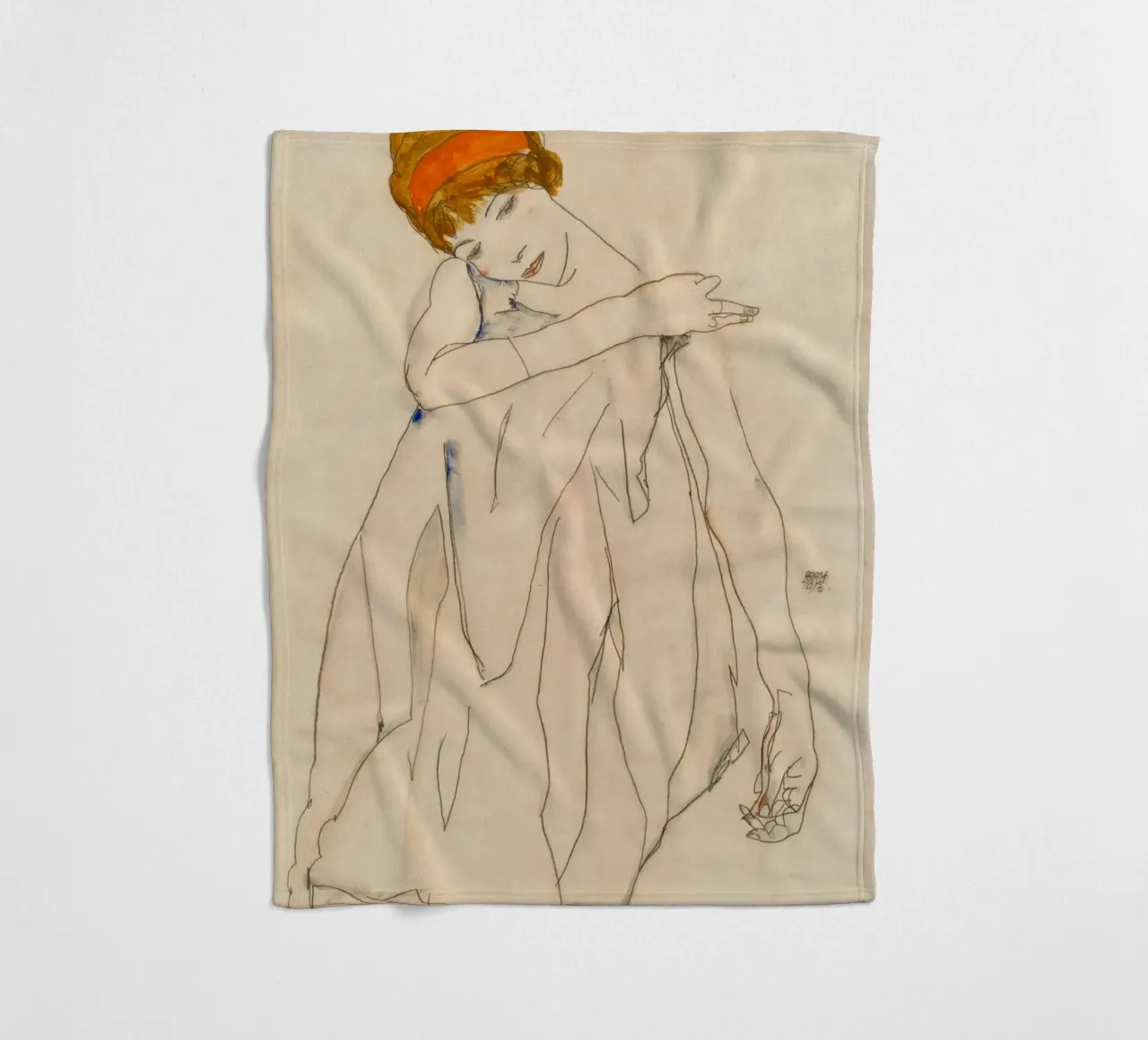 Egon Schiele - Ballerina (1913) coperta in pile da Wirla