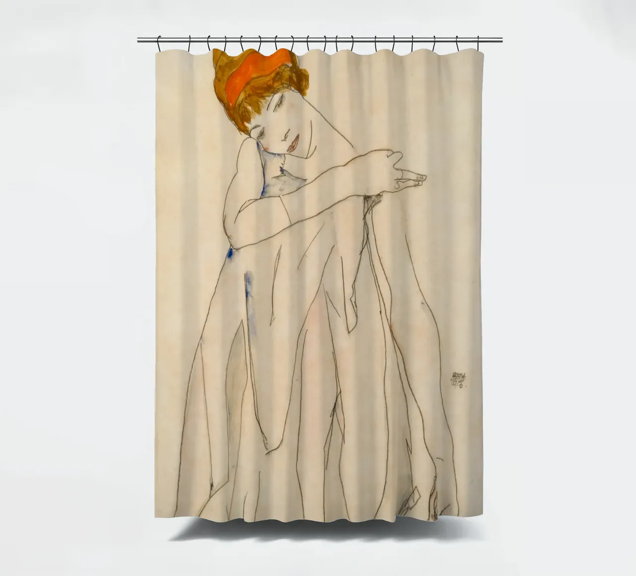 Egon Schiele – Dancer (1913) Duschvorhang von Wirla