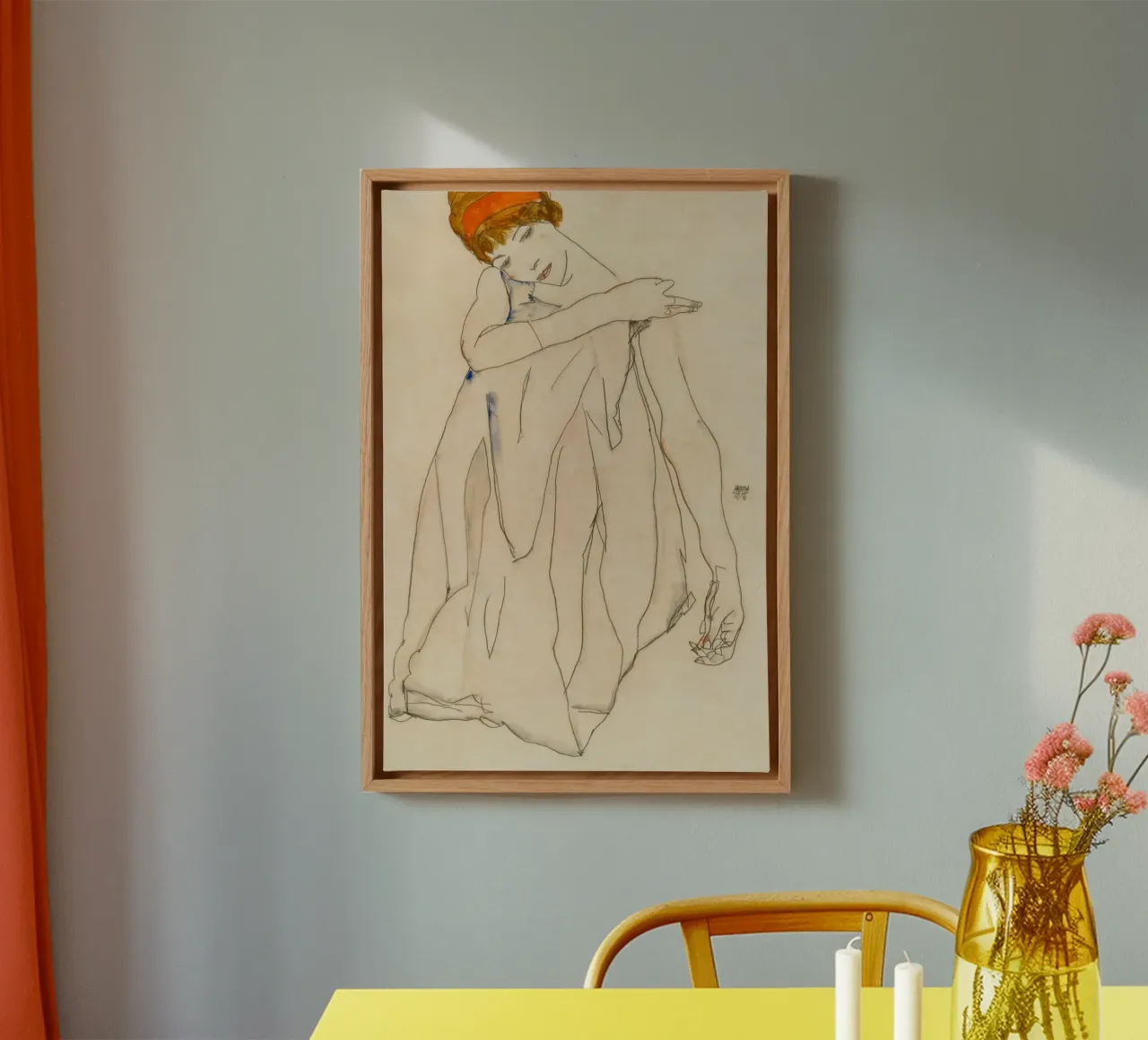 Egon Schiele - Danseres (1913) canvas met Baklijst van Wirla