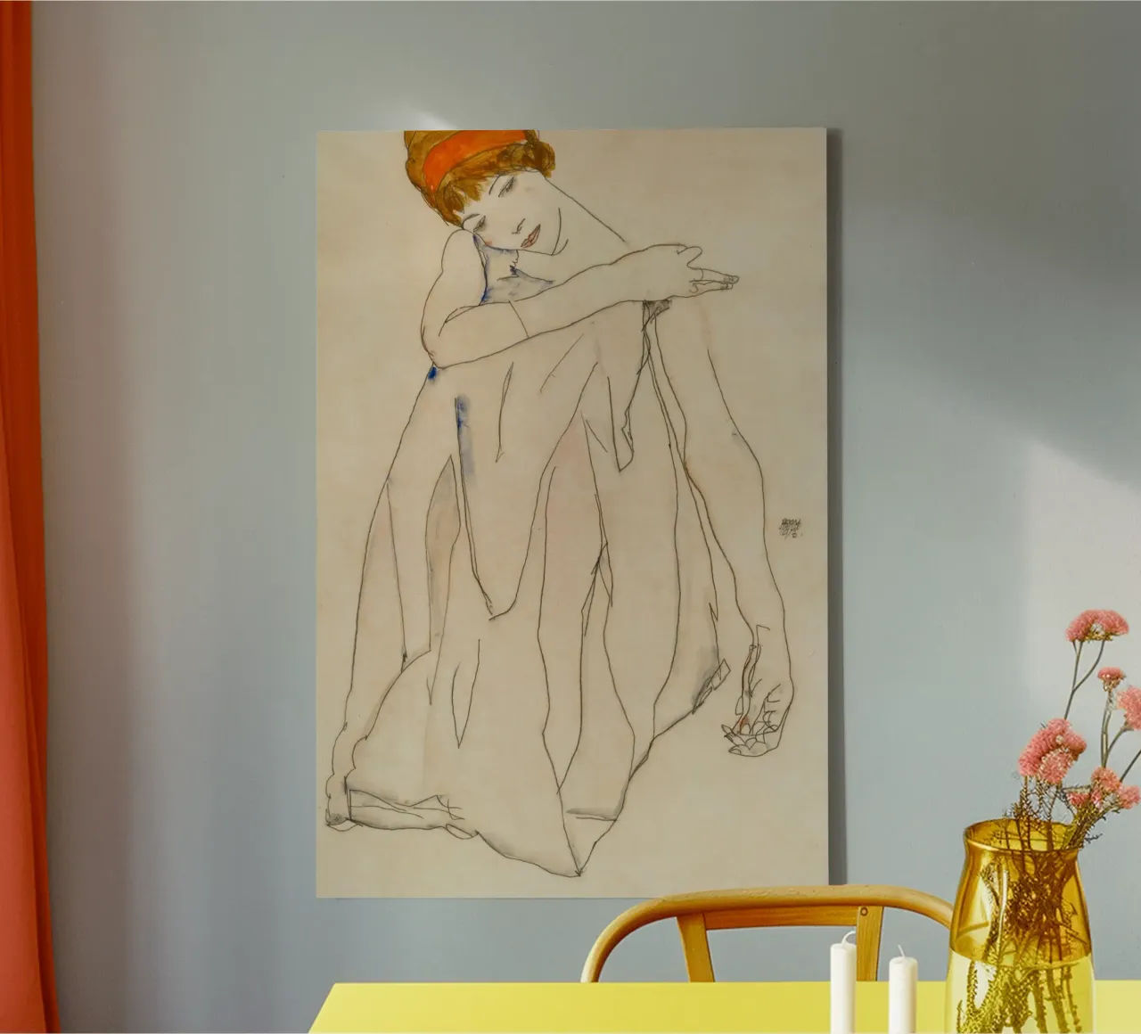 Egon Schiele - Danseres (1913) canvas met Baklijst van Wirla