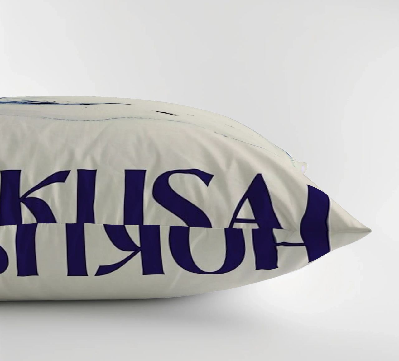 Hokusai - A Person in a Small Boat on a River with Mount Fuji in the Background III decorative cushion by Vintage by JUNIQE