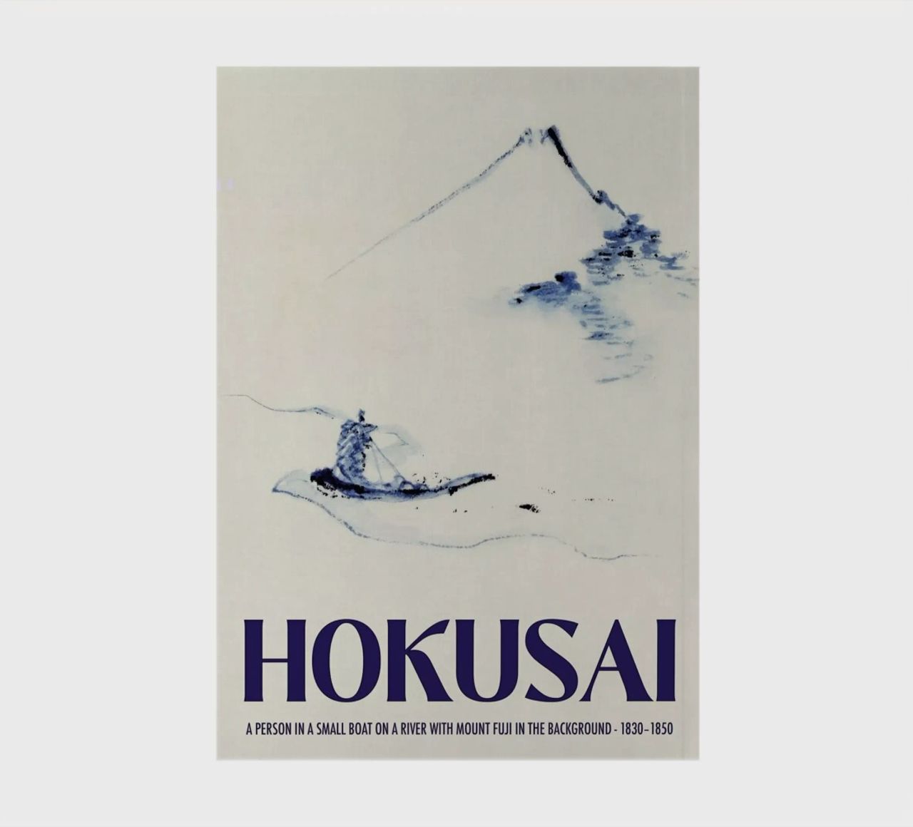 Hokusai - A Person in a Small Boat on a River with Mount Fuji in the Background III notebook by Vintage by JUNIQE