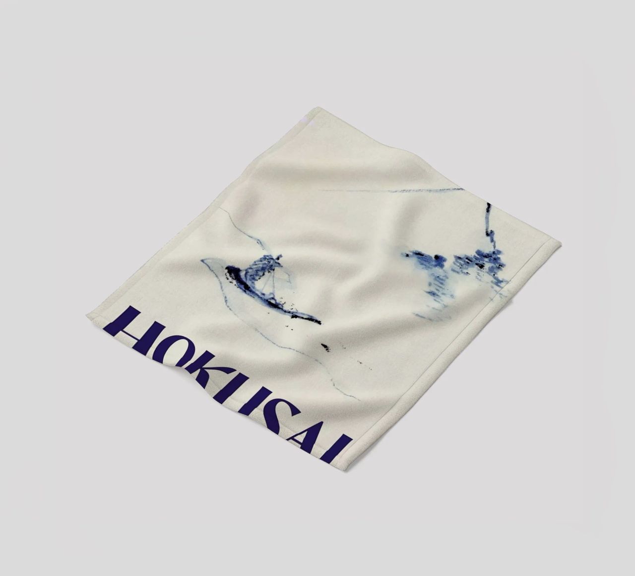 Hokusai - A Person in a Small Boat on a River with Mount Fuji in the Background III fleece blanket by Vintage by JUNIQE