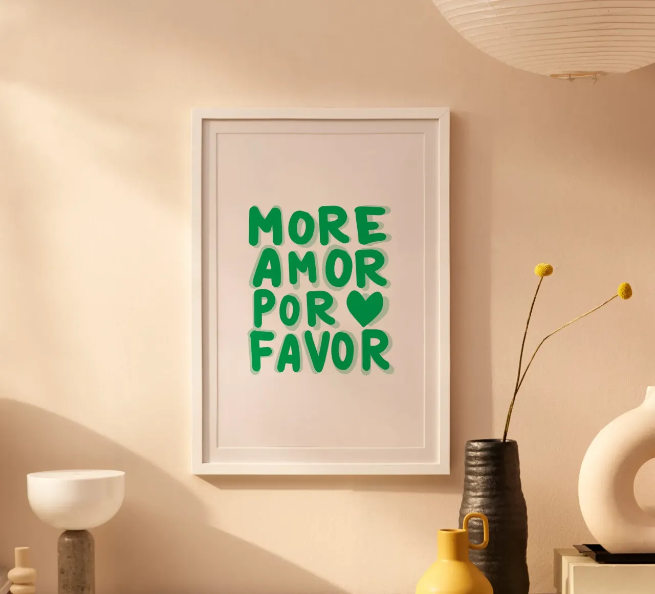More Amor Por Favor poster con telaio in plastica da karenmenzenbach