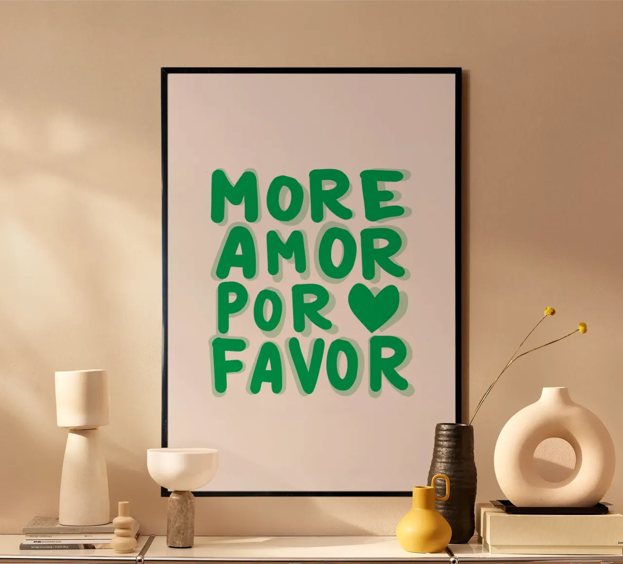 More Amor Por Favor poster con telaio in plastica da karenmenzenbach