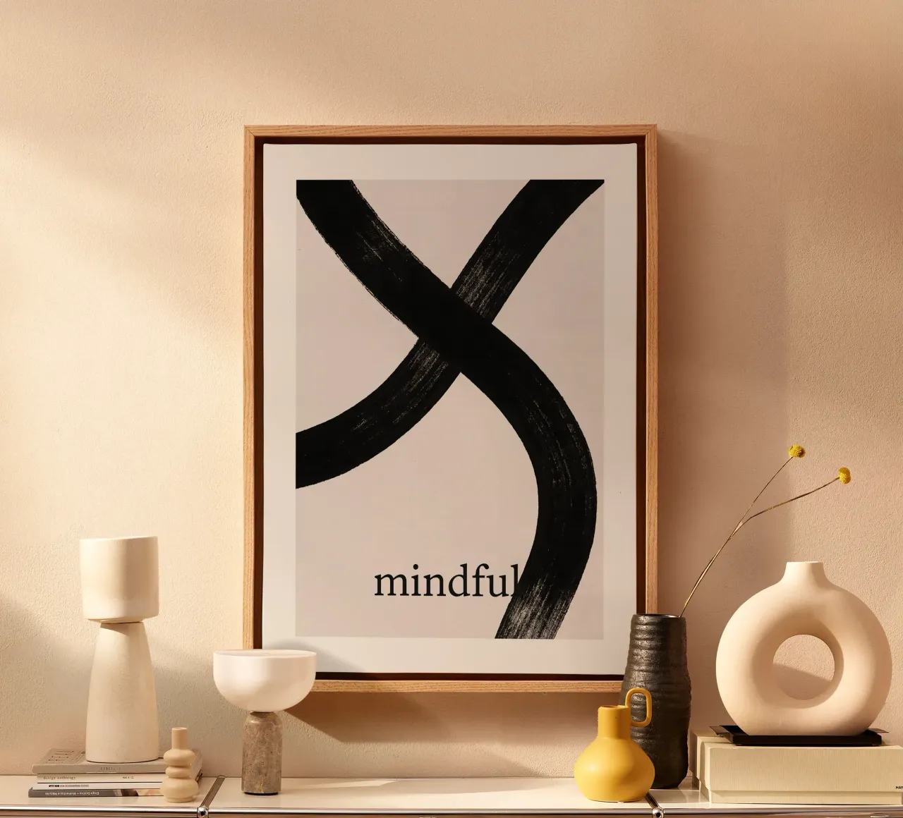 Mindful Flow - the art of mindfulness canvas with Floater frame by Kunst und Kontrast