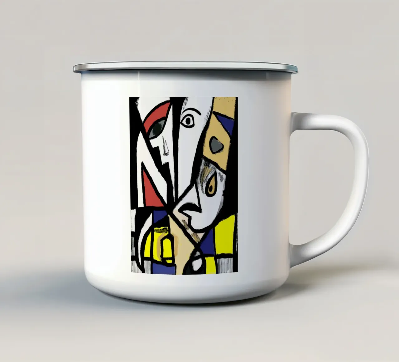 Ritratto in mosaico di vetro tazza in smalto da Little Dean
