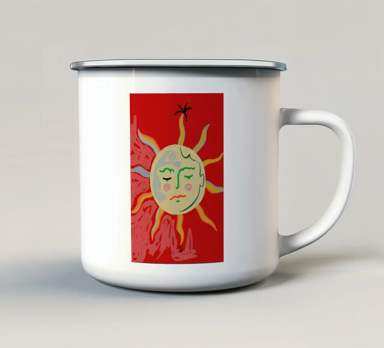 Helios tazza in smalto da Sandra Poliakov