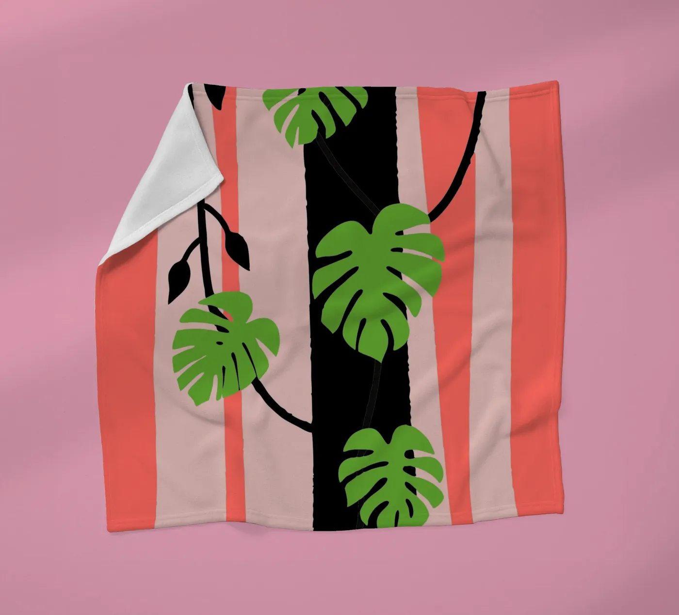 Monstera Fleecedecke von TRENDY POSTER SHOP