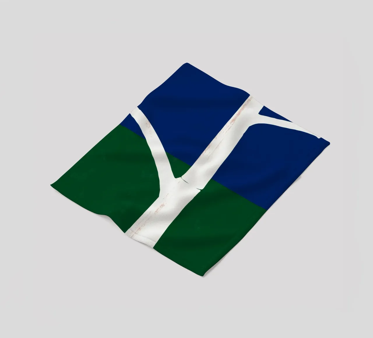 White bark fleece blanket by Little Dean
