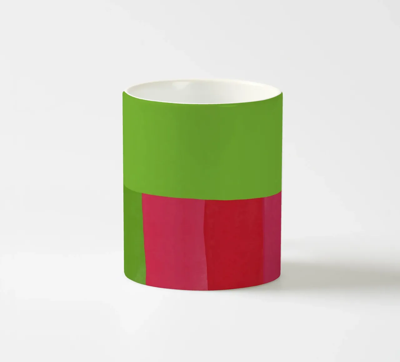 Verde e rosso di colore opposto tazza in ceramica da Little Dean