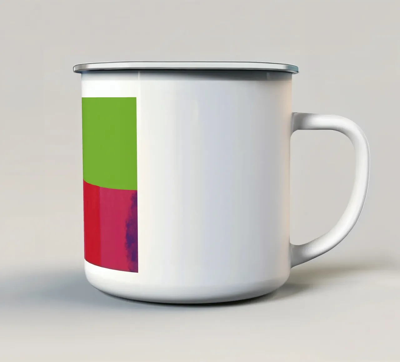 Verde e rosso di colore opposto tazza in smalto da Little Dean