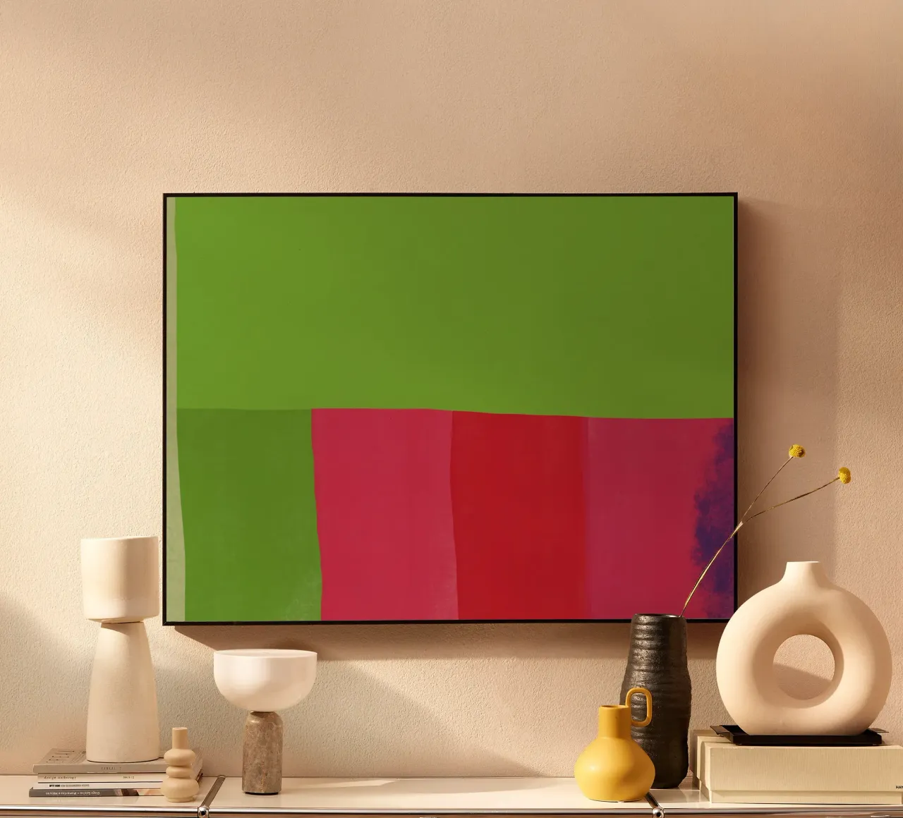 Verde e rosso di colore opposto alluminio dibond da Little Dean