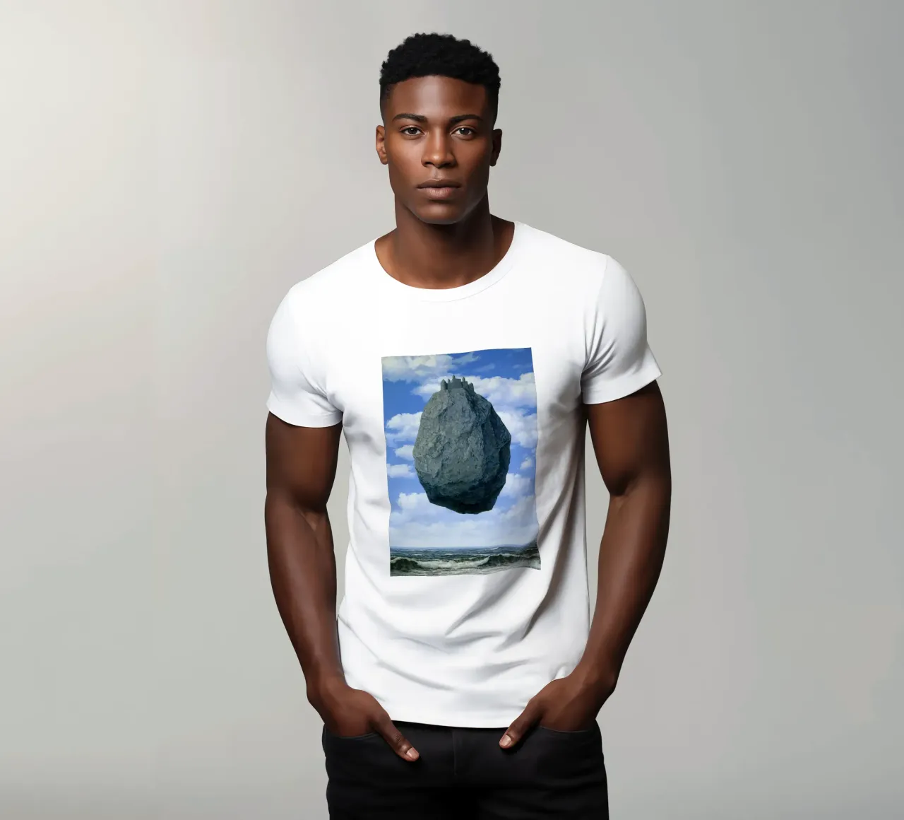 Il castello sui Pirenei di René Magritte (1959) t-shirt da Classic Art Prints