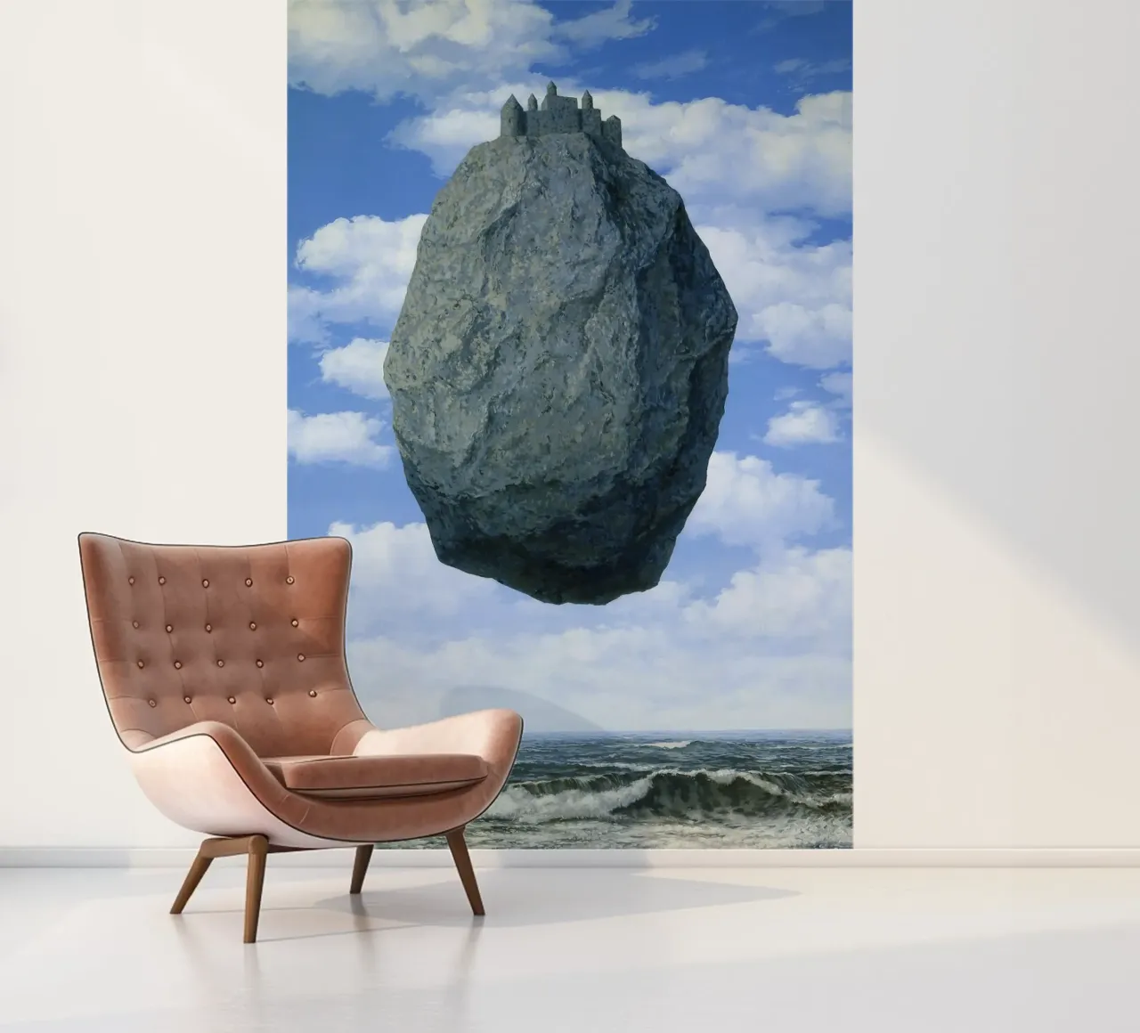 René Magritte’s "The Castle in the Pyrenees" (1959) photo wallpaper by Classic Art Prints
