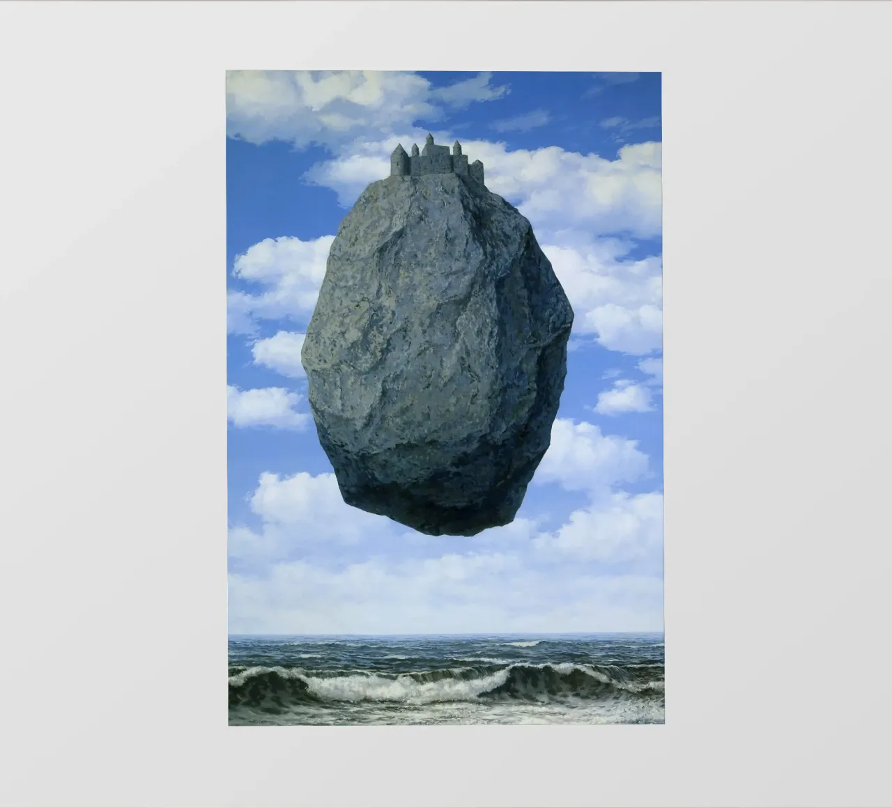René Magritte’s "The Castle in the Pyrenees" (1959) photo wallpaper by Classic Art Prints