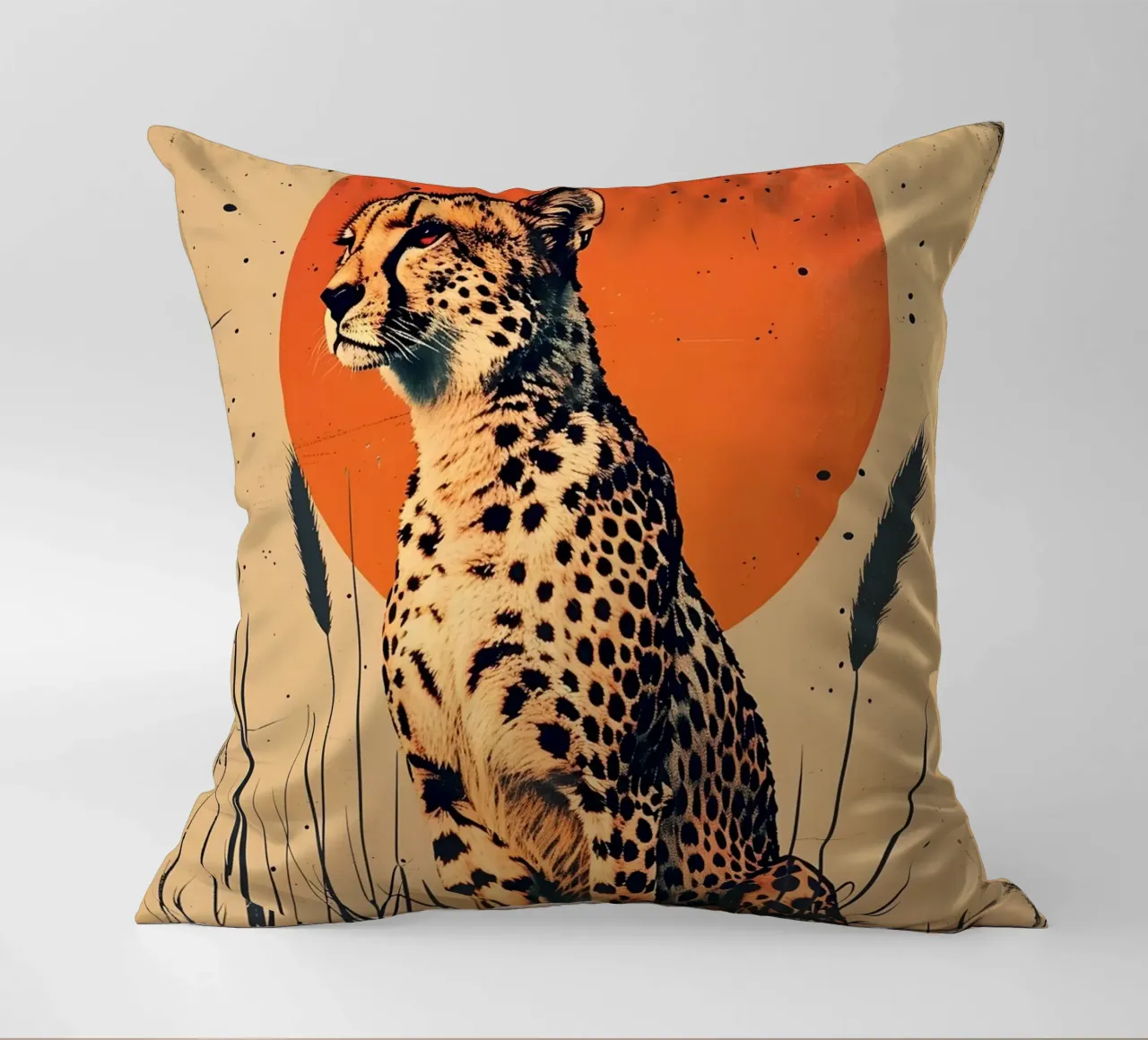 Gepard Vintage Grafik cuscino da WILD ART