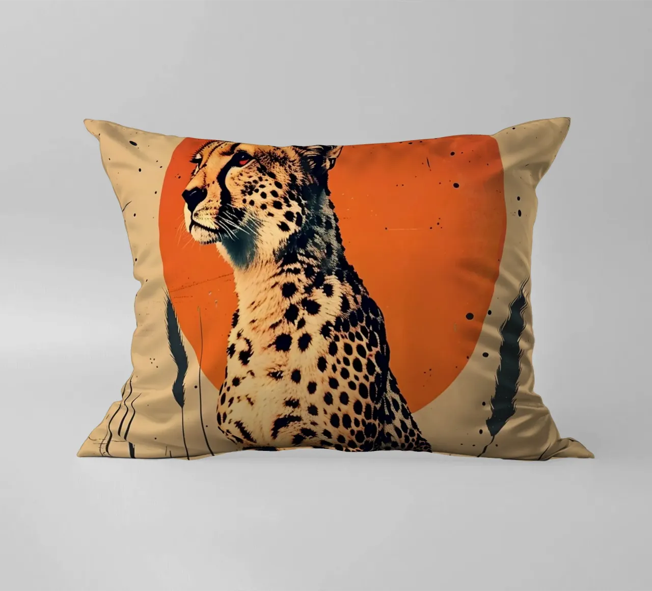 Gepard Vintage Grafik cuscino da WILD ART