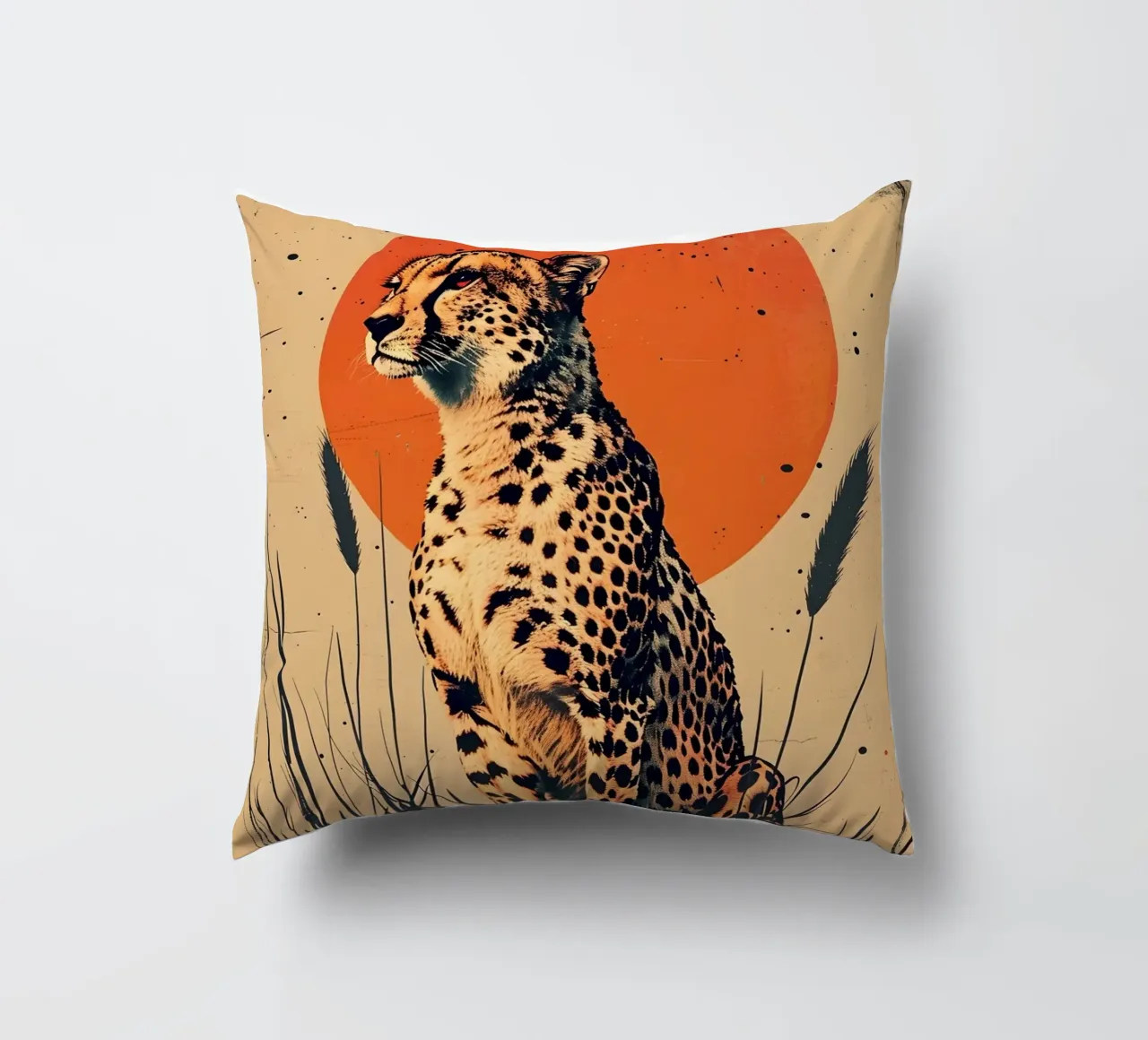 Gepard Vintage Grafik cuscino da WILD ART