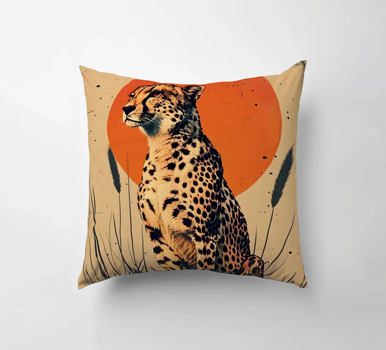 Gepard Vintage Grafik cuscino da WILD ART
