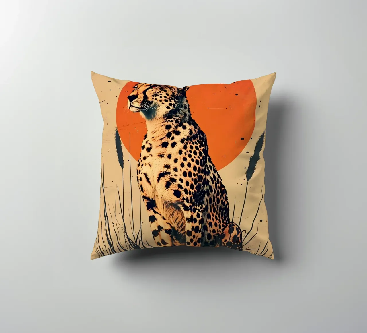 Gepard Vintage Grafik cuscino da WILD ART