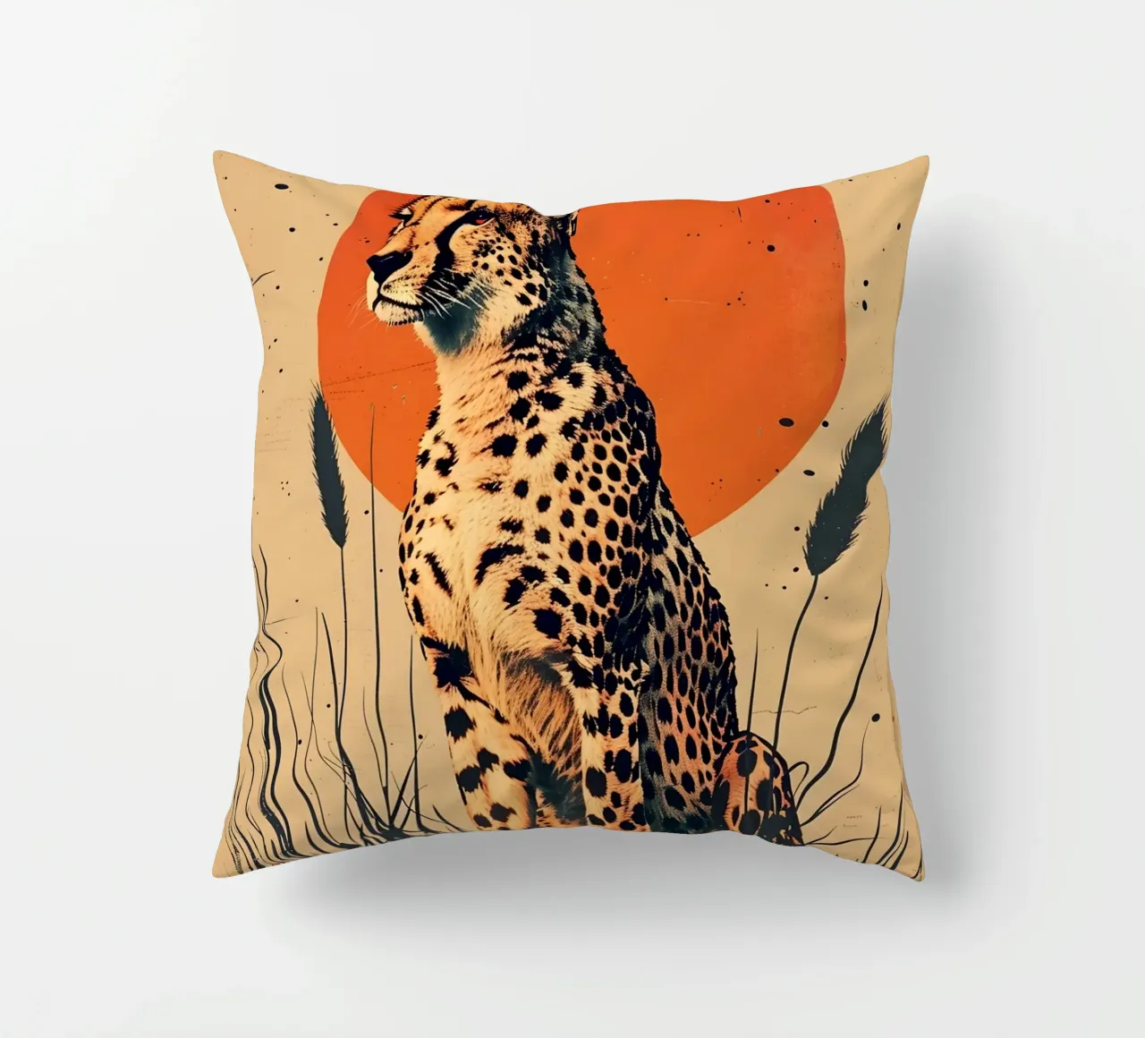 Gepard Vintage Grafik cuscino da WILD ART