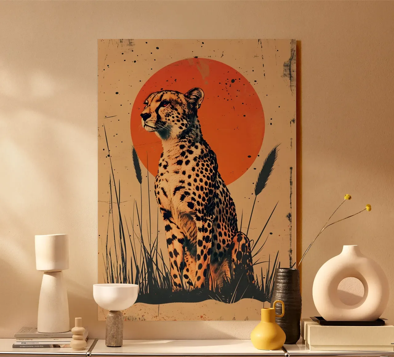 Gepard Vintage Grafik acrylic glass by WILD ART