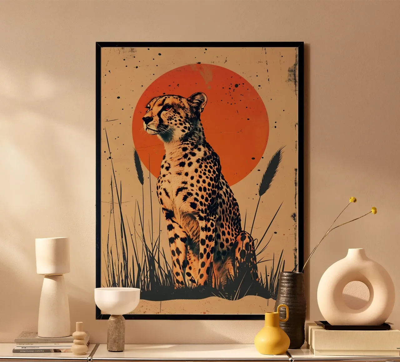 Gepard Vintage Grafik carta hahnemühle da WILD ART