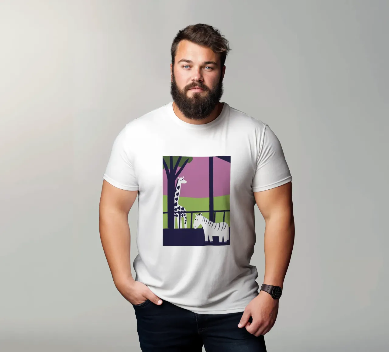Giraffa e zebra t-shirt da TRENDY POSTER SHOP