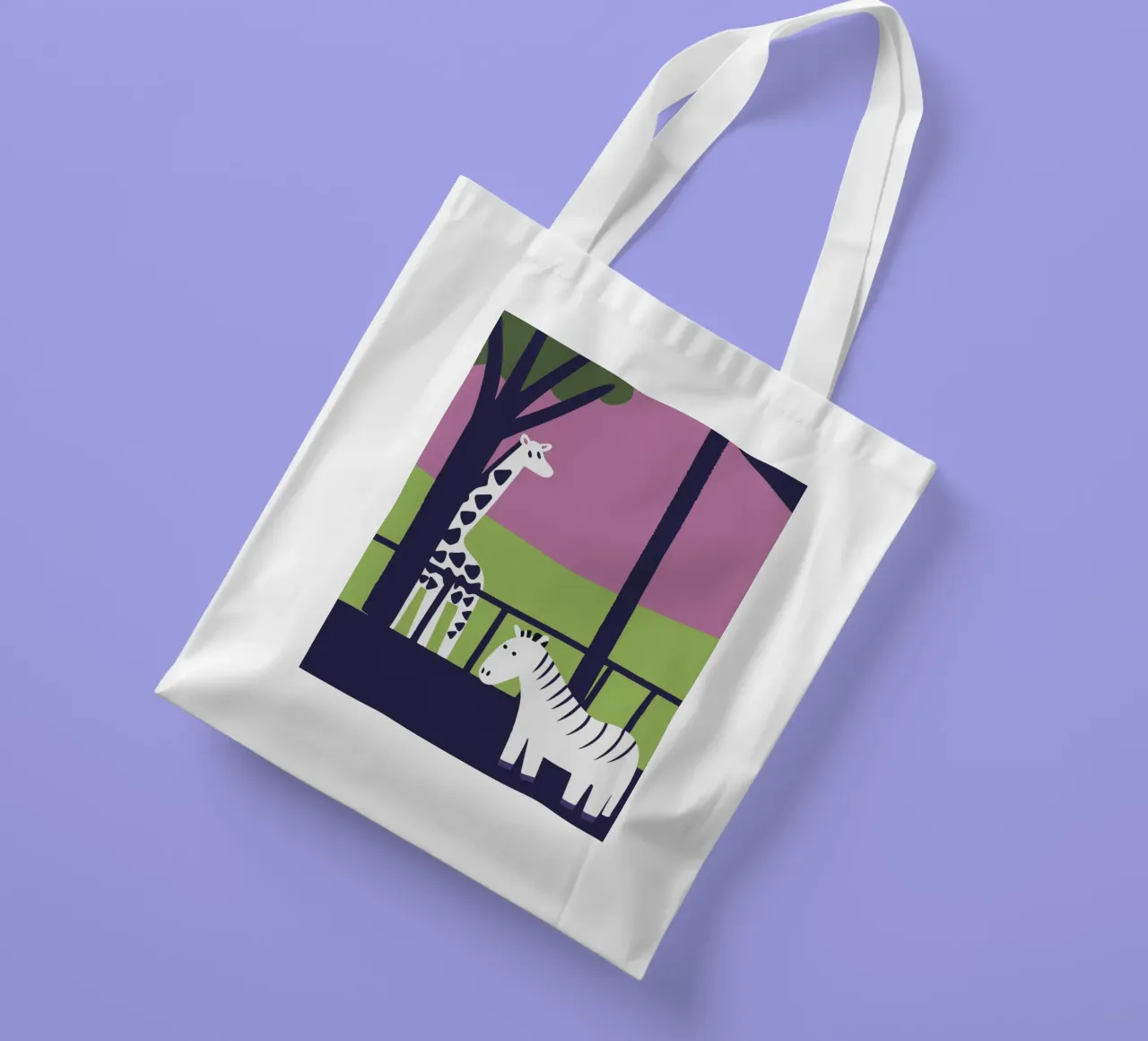 Giraffa e zebra borsa in juta da TRENDY POSTER SHOP