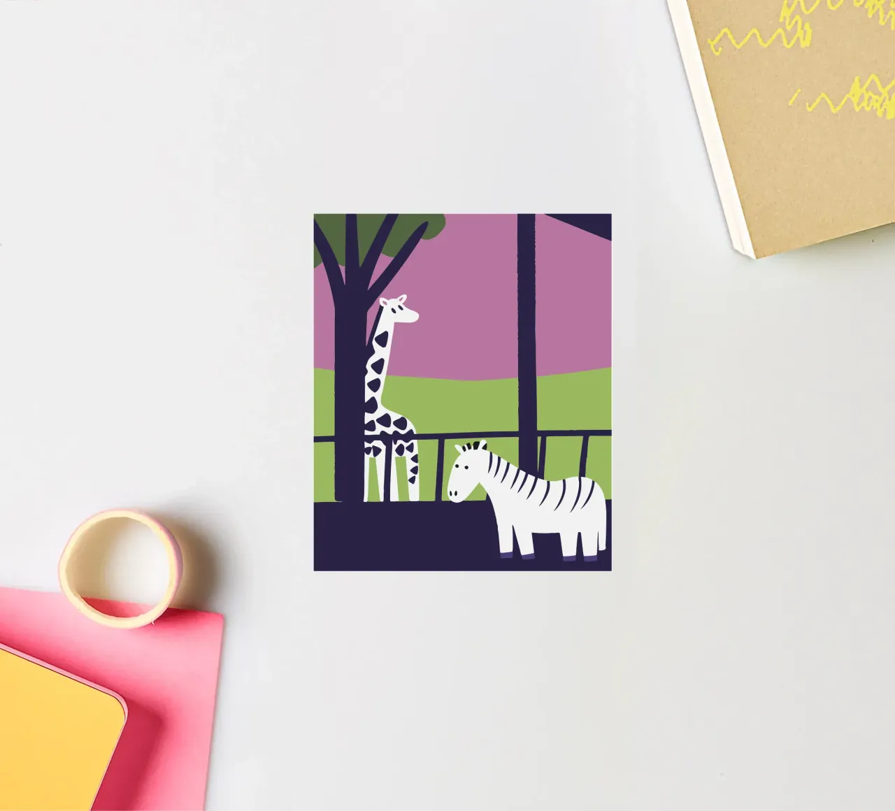 Giraffa e zebra adesivo da TRENDY POSTER SHOP