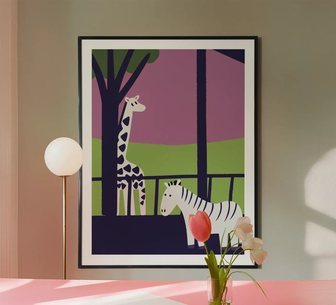 Giraffe and Zebra poster da TRENDY POSTER SHOP