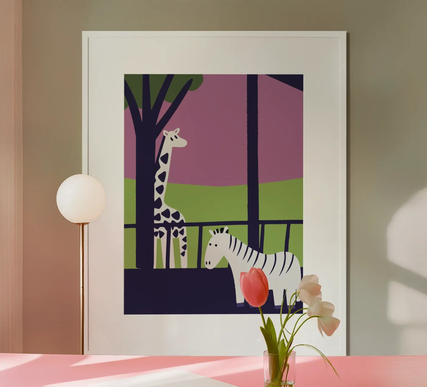 Giraffe and Zebra poster da TRENDY POSTER SHOP