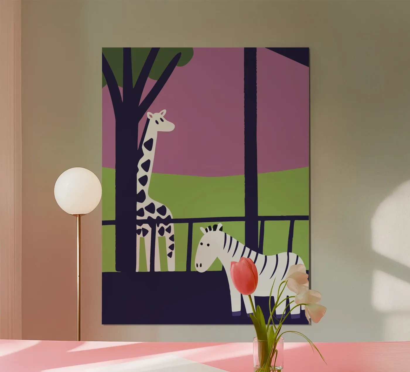 Giraffe and Zebra poster da TRENDY POSTER SHOP