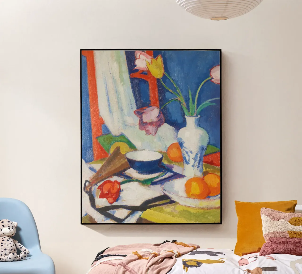 “Still Life with Tulips and Oranges” by Samuel John Peploe acrylic glass by Pretty Flowers Vintage Botanicals