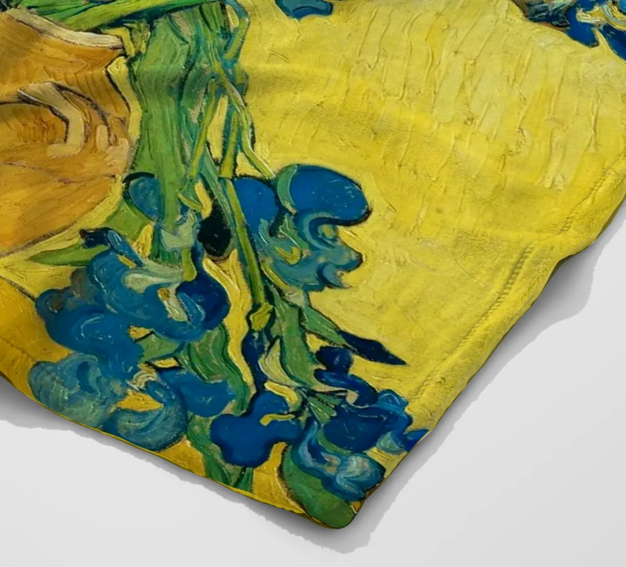 “Irises” (1889) by Vincent van Gogh fleece blanket by Venus Art