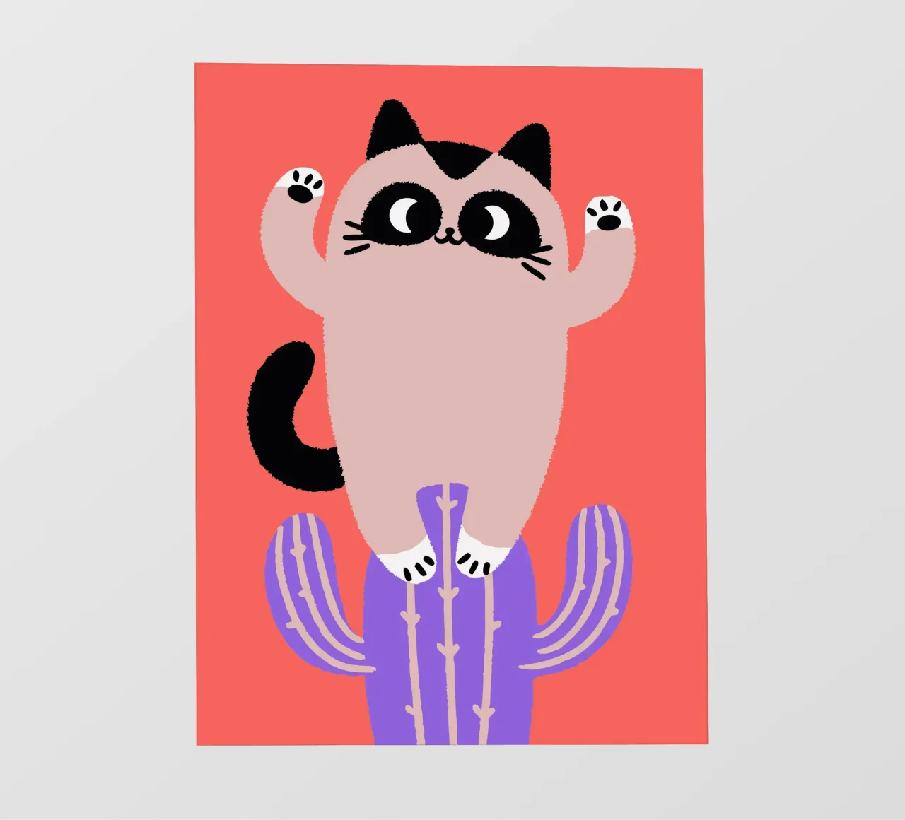 Gatti e cactus pellicola backlit da TRENDY POSTER SHOP
