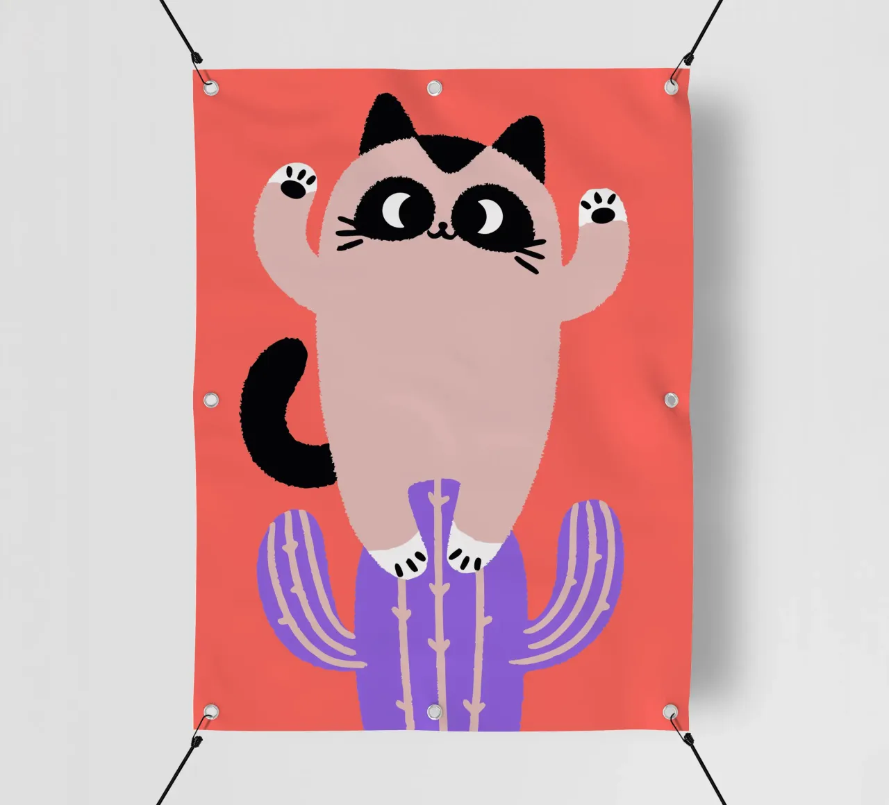 Gatti e cactus telo in pvc da TRENDY POSTER SHOP