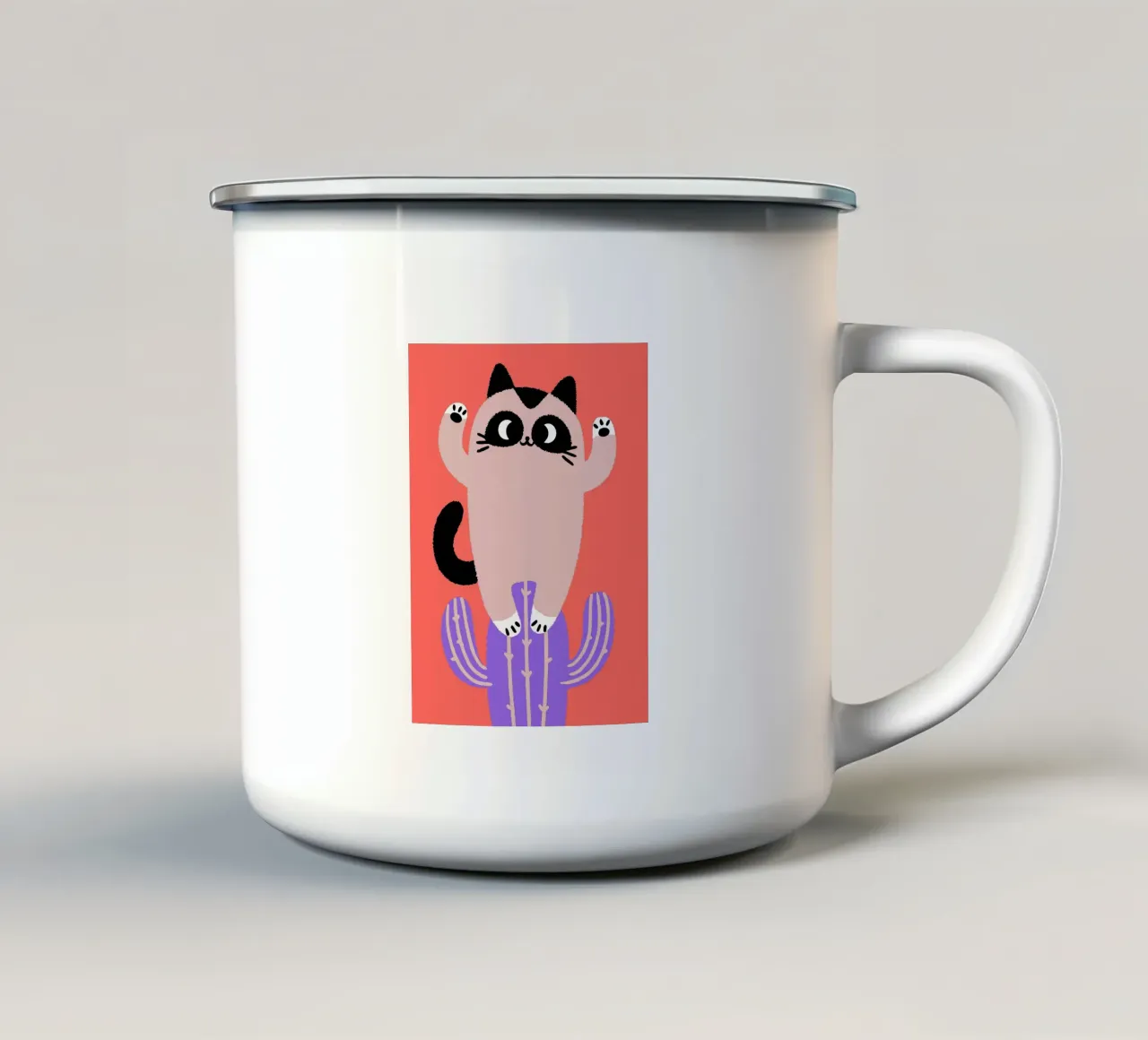 Gatti e cactus tazza in smalto da TRENDY POSTER SHOP