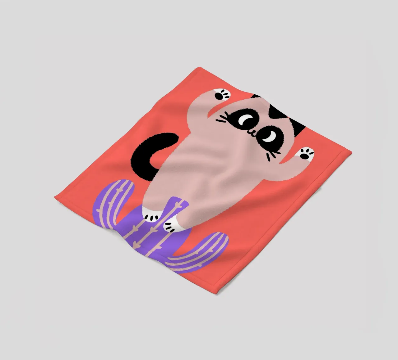 Gatti e cactus coperta in pile da TRENDY POSTER SHOP