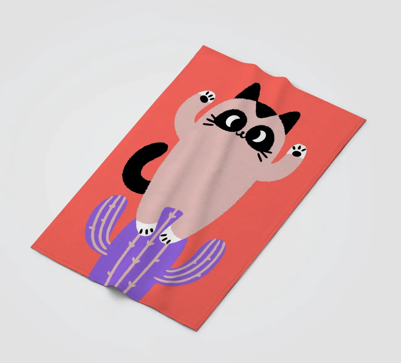 Gatti e cactus coperta in pile da TRENDY POSTER SHOP
