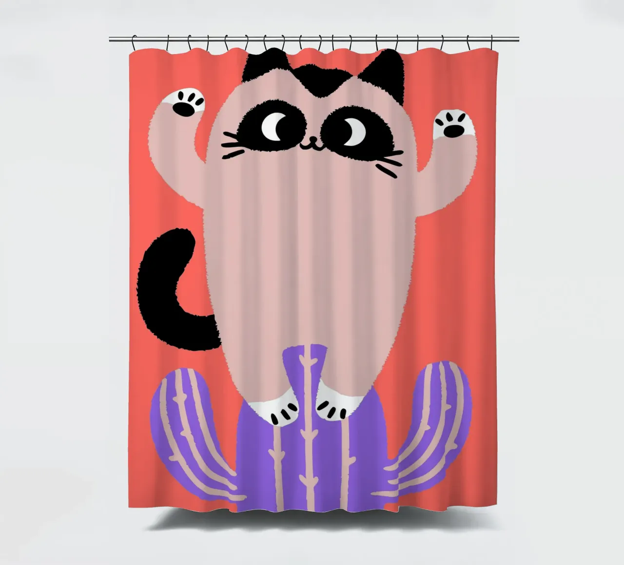 Gatti e cactus tenda da doccia da TRENDY POSTER SHOP