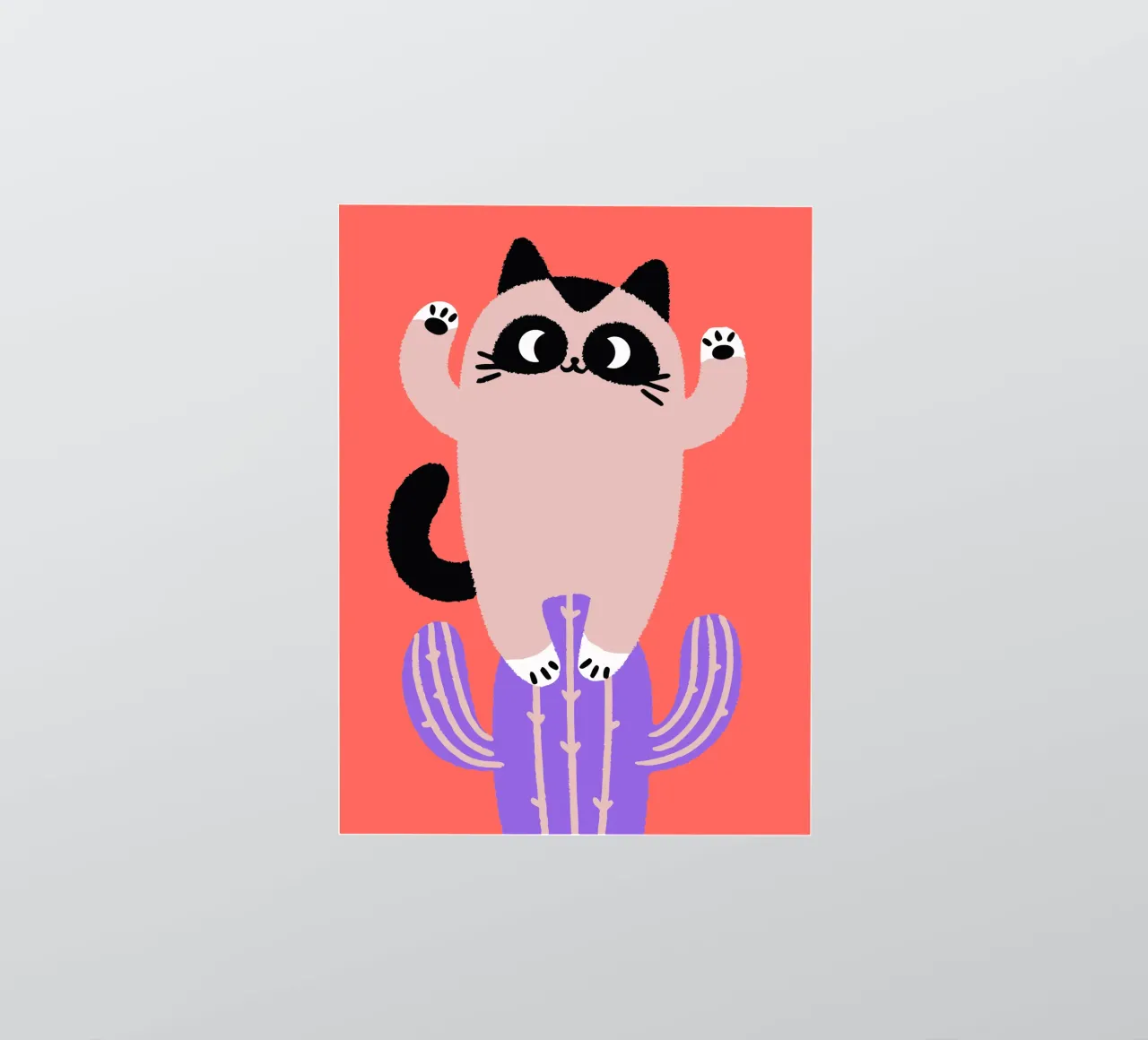 Gatti e cactus adesivo da TRENDY POSTER SHOP